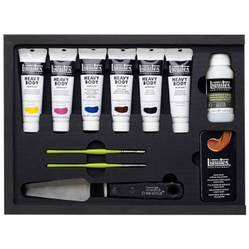 Liquitex Heavy Body Collection Set of 12 with Brush and Palette 