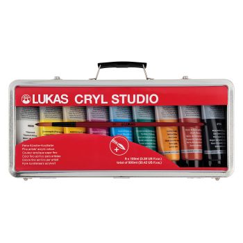 LUKAS CRYL STUDIO Acrylic Set of 9 with Case & Brush