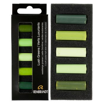 Rembrandt Soft Pastel Half-Stick Set of 5 Lush Greens