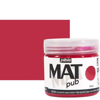 Pebeo Acrylic Mat Pub 140ml - Magenta Red