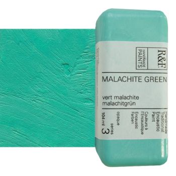 R&F Encaustic Handmade Paint 104 ml Block - Malachite Green