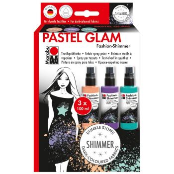 Marabu Fashion Shimmer Spray Pastel Glam Set 100ML - Assorted Colors