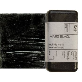 R&F Encaustic Handmade Paint 40 ml Block - Mars Black