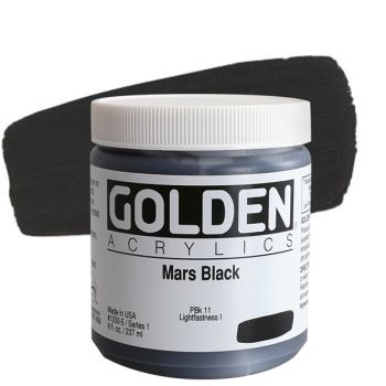 GOLDEN Heavy Body Acrylics - Mars Black, 8oz Jar
