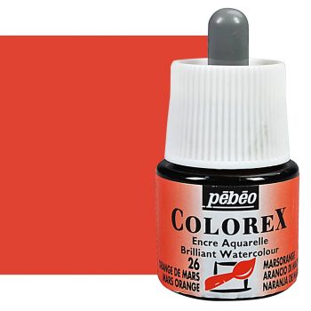 Pebeo Colorex Watercolor Ink Mars Orange, 45ml