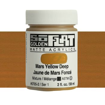 GOLDEN SoFlat Matte Acrylic - Mars Yellow Deep, 2oz Jar