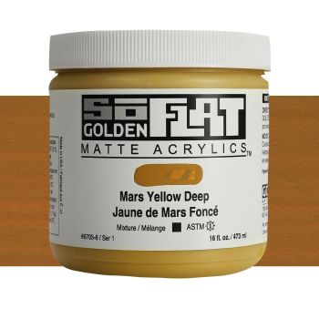 GOLDEN SoFlat Matte Acrylic - Mars Yellow Deep, 16oz Jar
