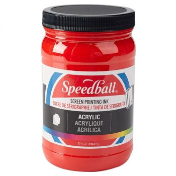 Medium Red 32oz Jar Speedball Acrylic Screen Printing Ink  