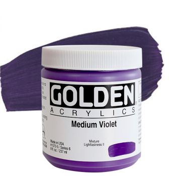 GOLDEN Heavy Body Acrylics - Medium Violet, 8oz Jar