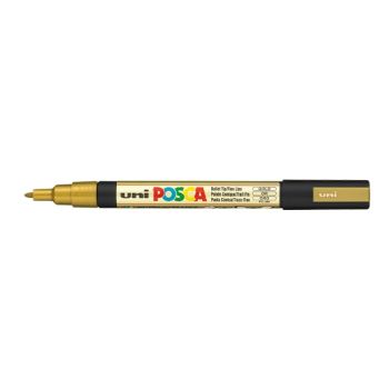 Posca Acrylic Paint Marker 0.9-1.3 mm Fine Tip Metallic Gold