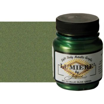 Jacquard Lumiere Fabric Color - Metallic Olive Green, 2.25oz Jar