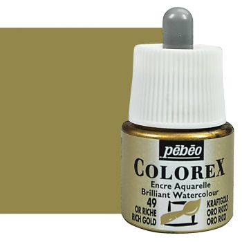 Pebeo Colorex Watercolor Ink Metallic Rich Gold, 45ml