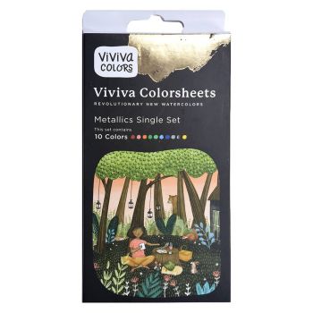 Viviva Watercolor Colorsheet - Metallic Colors, Set of 10