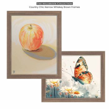 Country Chic Narrow Whiskey Brown Frames - Millbrook Collection