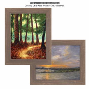 Country Chic Wide Whiskey Brown Frames - Millbrook Collection
