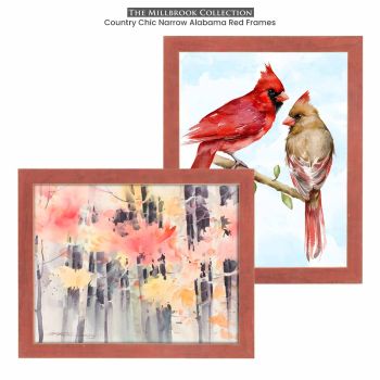 Country Chic Narrow Alabama Red Frames - Millbrook Collection