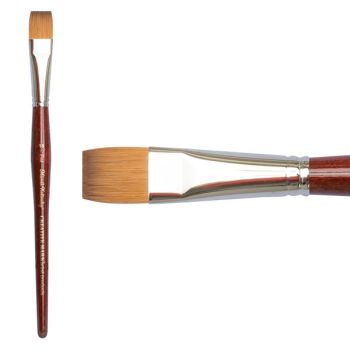 Mimik Kolinsky Synthetic Short Handled Brushes Flat #18 