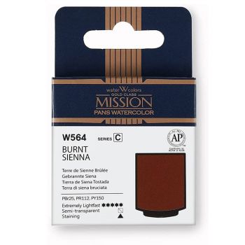 Mission Gold Pan Perfect Watercolor, Burnt Sienna (W564)