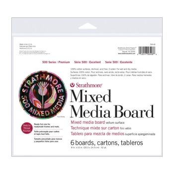 Strathmore 500 Series Mixed Media Board - Pack of 6 8x10"