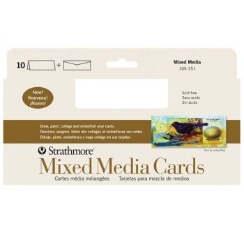 Strathmore Mixed Media 3.7x8.5" Greeting Cards, Envelopes 10 Pack 