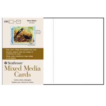 Strathmore 400 5x6.875" Mixed Media Cards, Envelopes 100 Pack