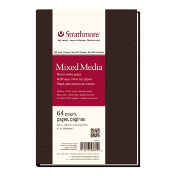 Strathmore Hardbound Art Journal 500 Series Mixed Media Paper (90 lb.) 5.5x8.5" - 64 Pages