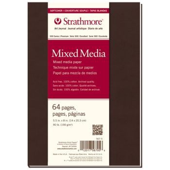 Strathmore 500 Series Softcover Mixed Media Art Journal 5-1/2x8" (64 pg) - White