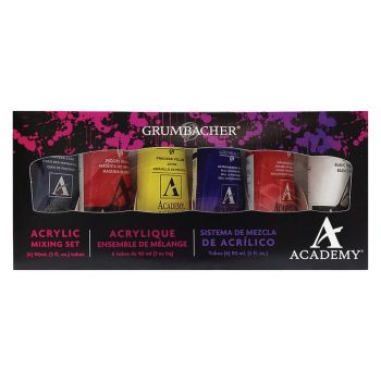 Grumbacher Academy Acrylics - Mixing Set of 6, 90ml Tubes