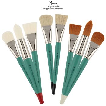 Mural Large Long Handle Artist Brushes by Creative Mark