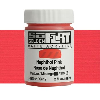 GOLDEN SoFlat Matte Acrylic - Naphthol Pink, 2oz Jar