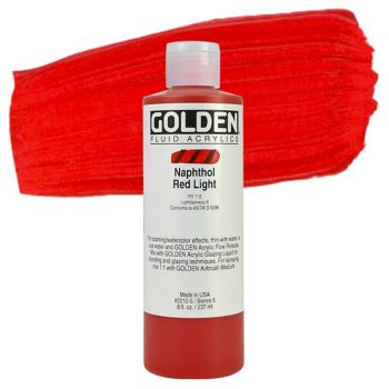 GOLDEN Fluid Acrylics Naphthol Red Light 8 oz