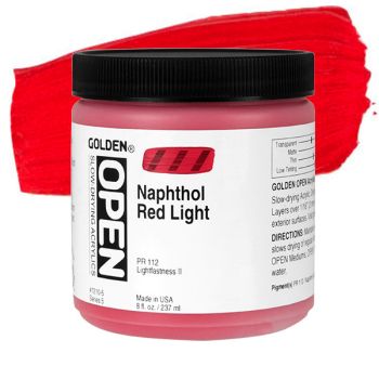GOLDEN Open Acrylic Paints Naphthol Red Light 8 oz