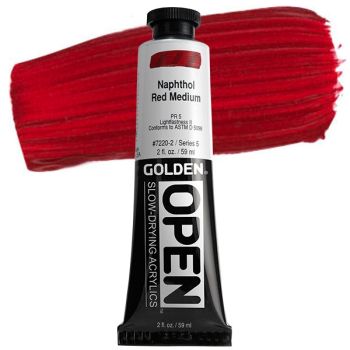 GOLDEN Open Acrylic Paints Naphthol Red Medium 2 oz
