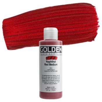 GOLDEN Fluid Acrylics Naphthol Red Medium 4 oz