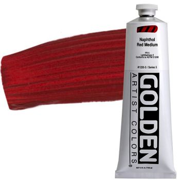 GOLDEN Heavy Body Acrylics - Naphthol Red Medium, 5oz Tube