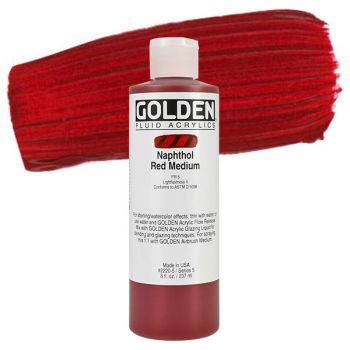 GOLDEN Fluid Acrylics Naphthol Red Medium 8 oz