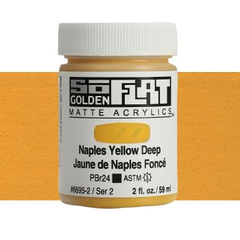 GOLDEN SoFlat Matte Acrylic - Naples Yellow Deep, 2oz Jar
