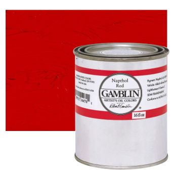 Gamblin Artists Oil - Napthol Red, 16oz Can