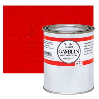 Gamblin Artists Oil - Napthol Scarlet, 16oz Can