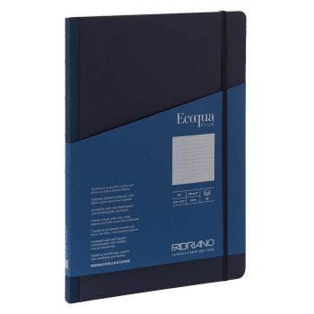Fabriano EcoQua+ Notebook 8.3 x 11.7" Fabric Dot Grid Navy