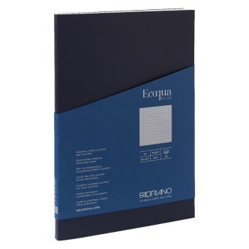 Fabriano EcoQua+ Notebook 8.3 x 11.7" Dot Grid Glue-Bound Navy