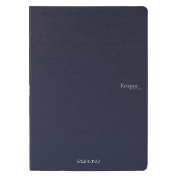 Fabriano EcoQua Notebook 5.8 x 8.3" Grid Staple-Bound Navy
