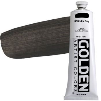 GOLDEN Heavy Body Acrylics - Neutral Grey No. 2, 5oz Tube