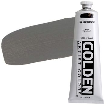 GOLDEN Heavy Body Acrylics - Neutral Grey No. 5, 5oz Tube