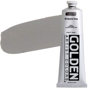 GOLDEN Heavy Body Acrylics - Neutral Grey No. 6, 5oz Tube