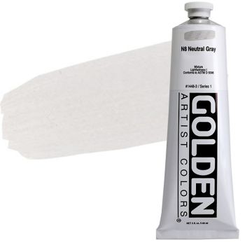 GOLDEN Heavy Body Acrylics - Neutral Grey No. 8, 5oz Tube