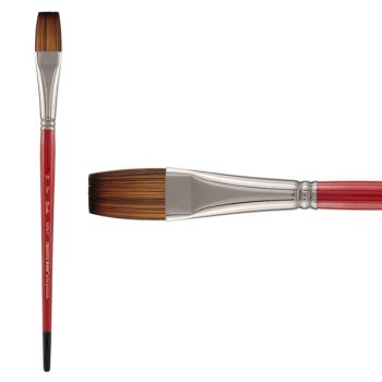 Staccato MPM-F Long Handle Synthetic Artist Brush, Flat #12