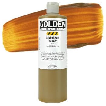 GOLDEN Fluid Acrylics Nickel Azo Yellow 16 oz