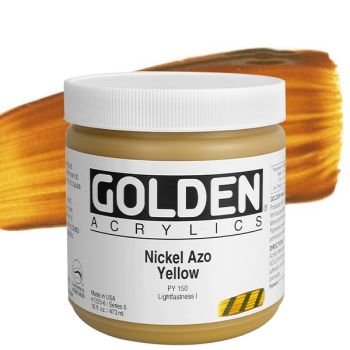 GOLDEN Heavy Body Acrylics - Nickel Azo Yellow, 16oz Jar
