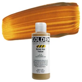 GOLDEN Fluid Acrylics Nickel Azo Yellow 4 oz